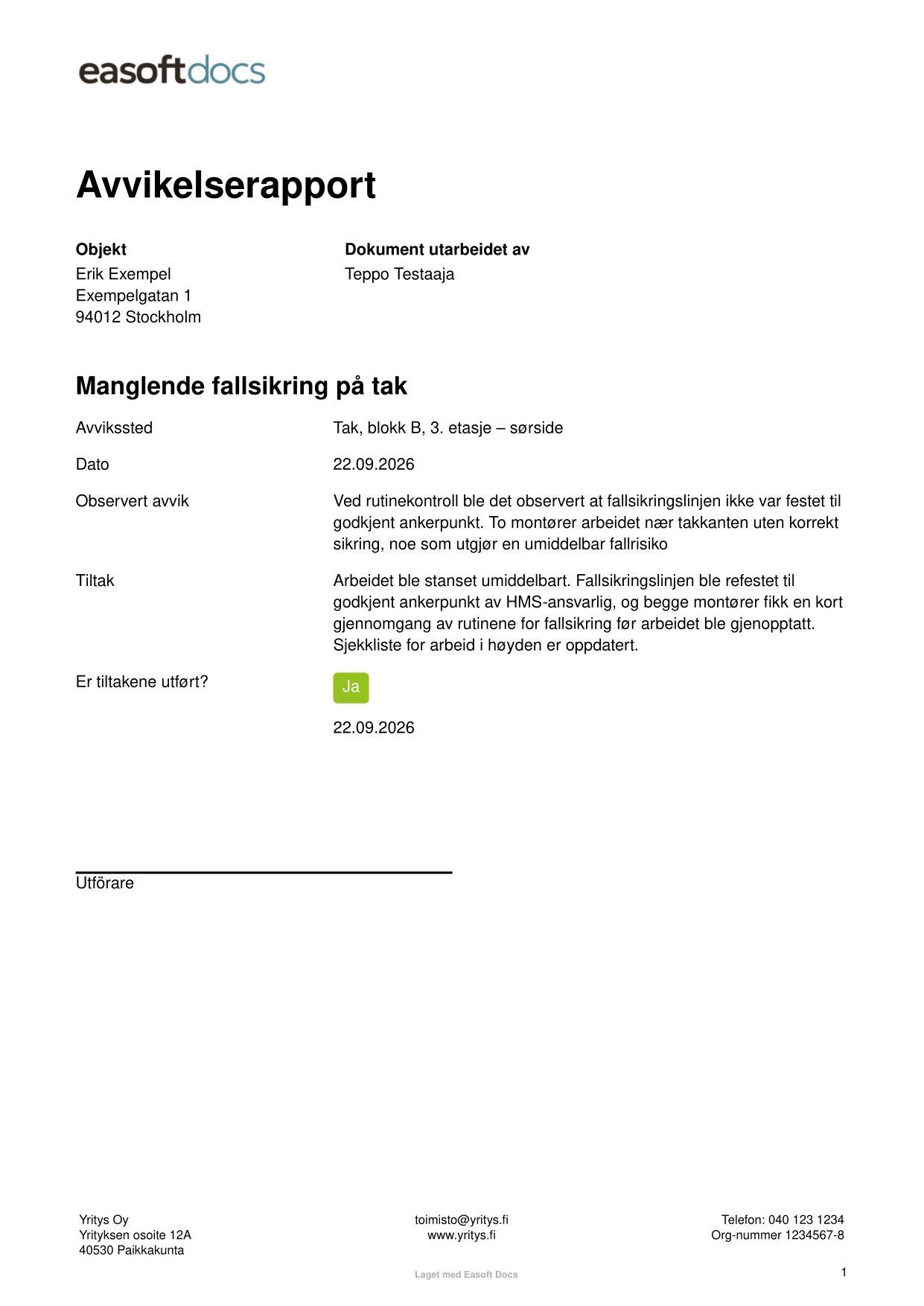 Avviksrapport